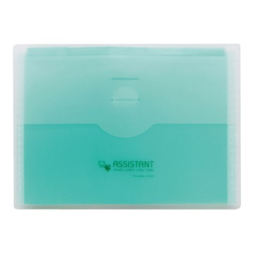 珠友文化 A4輕巧扁型風琴夾 6層伸縮夾層 附標籤索引紙卡  綠色  1個