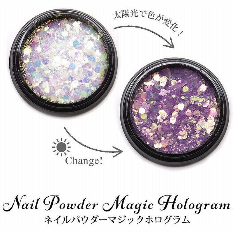 ネイルパウダー マジックホログラム 各種 ケース入り ネイル パウダー パーツ オーロラ ホログラム グリッター 変色 紫外線 Uv 光 粉 マジック マジカル セルフネイル ジェル レジン封入 通販 Lineポイント最大1 0 Get Lineショッピング