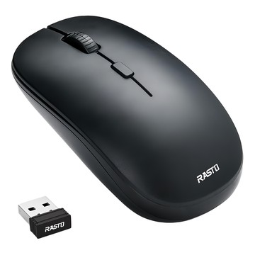 RASTO RM27四鍵式DPI切換超靜音無線滑鼠  R-PCA031  黑色
