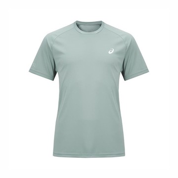 Asics Luminous 男 短袖 上衣 亞洲版 運動 路跑 透氣 快乾 輕量 灰綠 [2011C974-400]