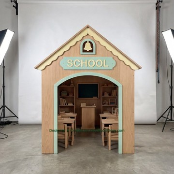 兒童木製學校遊戲屋與家具 - 個人化 25 種以上主題