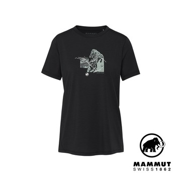 【Mammut 長毛象】Mountain T-Shirt Women 4208m 有機棉混紡機能短袖T恤 女款 黑色 #1017-06520