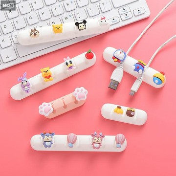 【Mcsi工坊】數據線卡通充電線收納器桌面固定卡扣滑鼠線夾網路整理線固線器可愛圖案