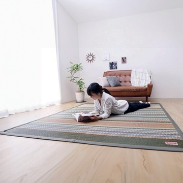 日本 IKEHIKO池彥 藺草地毯Ralph 四季皆宜涼爽溫潤 天然材質 - 海洋藍-140x200x0.6cm