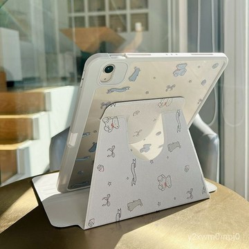 臺灣出貨🔥2022新款ipadair5保護殻360旋轉透明蘋果平闆套pro11寸卡通風10.9保護套