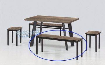 ╭☆雪之屋居家生活館☆╯雙人鐵管凳(凡爾賽)(烤黑)(木心板貼美耐板面)R1127-09