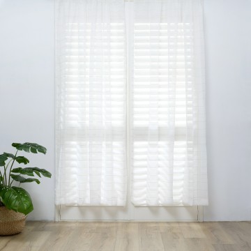 EZSO 簡易訂製 和風百搭窗紗 兩片式 寬420x高120以內