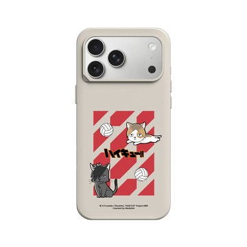 iPhone 17 Pro Max SolidX 貝殼灰 - 排球少年 Haikyu!! - 吉祥物系列 - 音駒高中(貓咪) - 研磨&黑尾