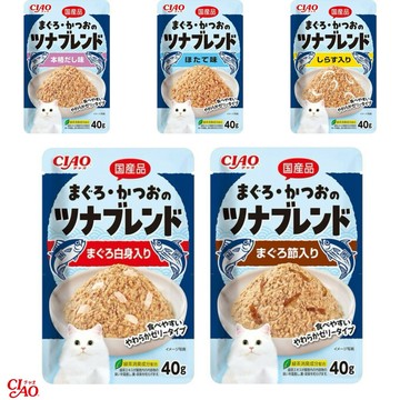 【蝦皮直營】CIAO 嫩雙魚餐包40g 日本國產 細緻魚肉 補水點心 副食餐包 副食罐 貓罐頭 貓餐包 貓點心