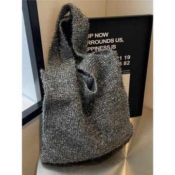 春夏季大容量包包女2025新款慵懶風毛線包ins休閑百搭單肩托特包