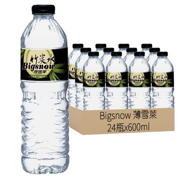 Bigsnow 薄雪萊 竹炭水 600ml 24瓶