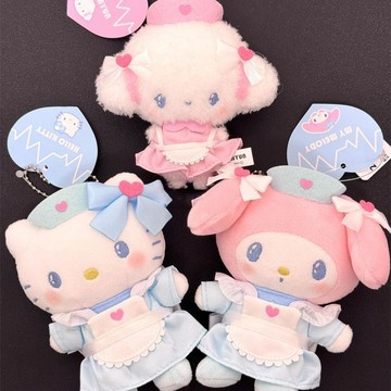 ⭐臺灣出貨⭐日本KTS小麥雲美樂蒂hellokitty掛件護士毛絨書包包掛飾玩偶公仔