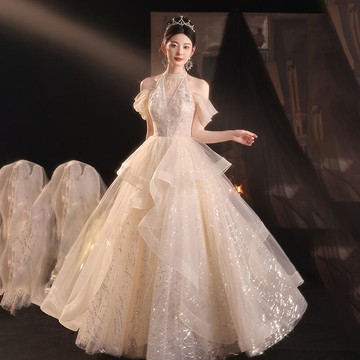 晚禮服女2025新款春高級感宴會主持人party小禮服裙藝考端莊大氣