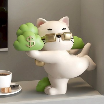 快速出貨『LINE禮物獨家』【招財貓的家】10寸放青松招財貓擺件＃CAT118  生日禮物 開業禮物 開運 招財 喬遷禮物 交換禮物
