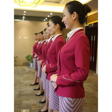 南航空姐制服白襯衫女航空制服空乘乘務員面試工作條紋裙職業套裝