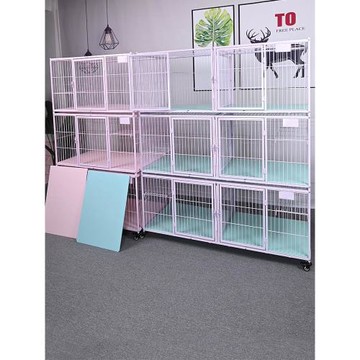 貓籠子三層繁育展示養殖板寄養隔離寵物店大型粉平板舒適貓舍家用