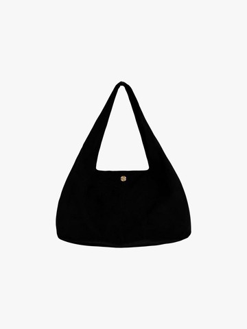 Suede Supple Shoulder Bag [Black]
