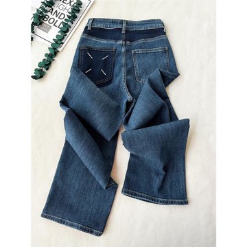 設計感小眾牛仔褲男春秋季ins高街潮牌復古墜感寬松直筒闊腿褲子