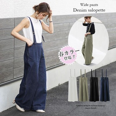 サロペット オーバーオール レディース ワイトパンツ 薄手 ロングパンツ ゆったり ボトムス 大きいサイズ カジュアル 安い 春夏 30代40代50代 オシャレ 着痩せ