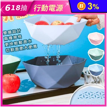 北歐雙色鑽石蔬果洗菜籃