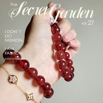 ⭕星光草莓晶⭕鴿血紅草莓晶 車厘子紅水晶手串 6~15M頂級水晶 純天然無優化能量水晶  水晶手練 桃花人緣 九紫離火