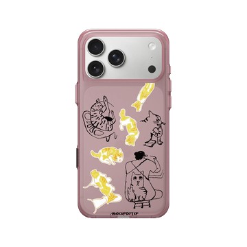 iPhone 17 Pro Max Clear (相機按鈕) 晶醺玫 - MUG CUP GUY - 貓咪