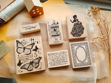 法式古典拼貼楓木印章