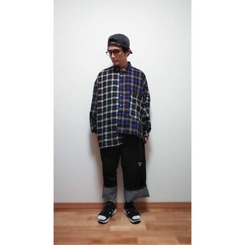 SALE> 40%OFF JieDa ASYMMETRY L/S SHIRT (PPL × NV) ジエダ jieda