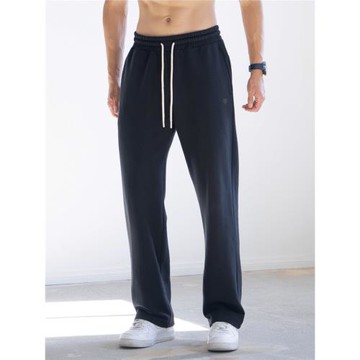 DRIOTOPIA秋冬新品拉絨直筒褲男運動長褲休閑衛褲寬松保暖褲子