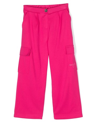 Pinko Kids - logo-embroidered cotton cargo trousers - kids - Polyester/Rayon/Spandex/Elastane/Cotton - 14 yrs