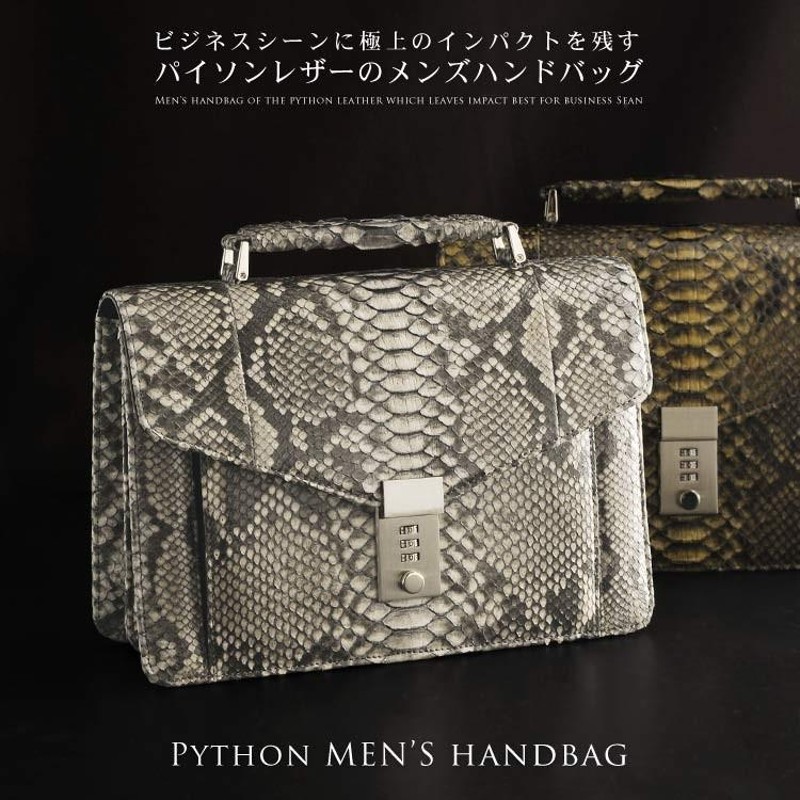 ダイヤモンド パイソン ビジネス ダレス バッグ メンズ アンティーク 