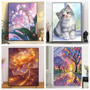 💛台灣現貨💛盒裝💛 新款5D鑽石畫 DIY鑽石貼畫 黏鑽畫 手作 立體貼鑽畫 水鑽貼畫 手工點鑽畫 磚石貼畫 大幅 滿鑽