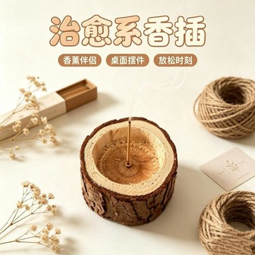 爆款🔥臺灣發貨⚡️杉木香插底座实木线香家用香插手工  茶道圆形香炉香底座杉木盘托
