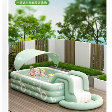 家用兒童戶外加厚充氣游泳池帶遮陽棚滑梯家庭超大型號戲水玩具小魏媽咪