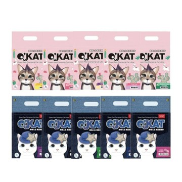 O KAT美喵人生-豌豆凝結砂 6L(2.5kg) x 6入組(購買第二件贈送寵物玩具x1包)