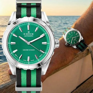 EDOX Grand Ocean 300米潛水機械錶 夏日煥新提案 送禮推薦-40mm E80140.3NANT.TIN