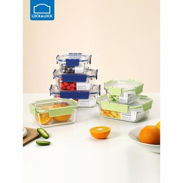 樂扣樂扣玻璃保鮮盒套裝飯盒微波爐加熱水果便當盒食品級冰箱專用