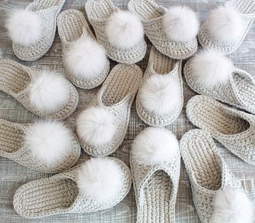 新娘拖鞋女鉤針拖鞋