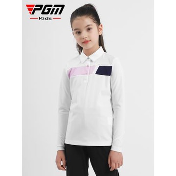 PGM兒童高爾夫服裝秋冬季女童長袖T恤 高彈親膚 運動面料時尚百搭