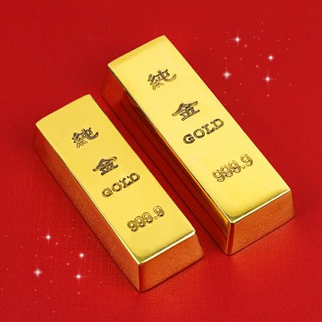 黃銅金條金磚仿真金元寶擺件供奉大小號中式客廳擺設