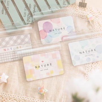 水彩風 - 透明證件套(橫式)。JTE-106。通勤.識別