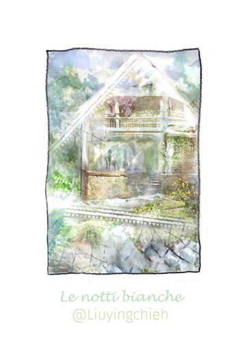 Liuyingchieh 白夜 Le notti bianche 明信片 擋土牆 咖啡館 星幻