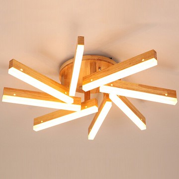 【威森家居】北歐 實木一字組合吸頂燈 現貨實木鐵藝工業風現代簡約復古吊燈壁燈大廳客廳臥室燈具LED設計師 L171104