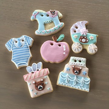 NIJI Cupcake*收涎熊熊/兔兔糖霜餅乾6片組合