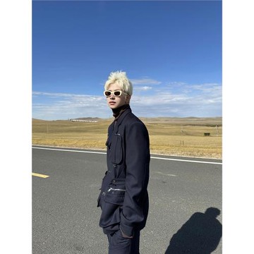 ESC MAN STUDIO/讓人著迷的氣質加成西裝外套上衣+休閑長褲兩件套