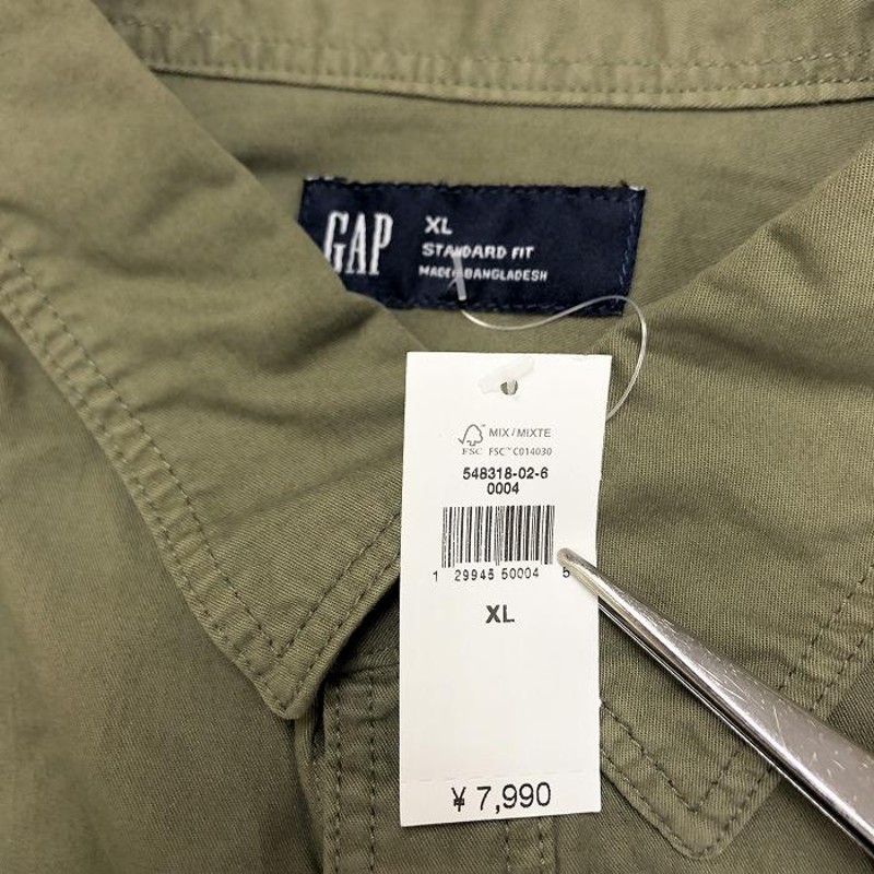 新品】GAP ギャップ XL メンズ シャツ 大きめ 大きい 無地 両胸