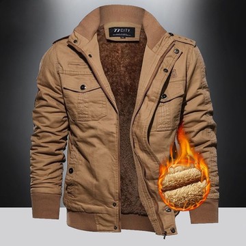 [巴黎精品] 軍裝外套派克服-加絨工裝秋冬寬鬆男夾克3色a1fa40