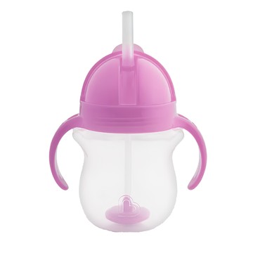 munchkin 滿趣健 貼心鎖滑蓋防漏杯 360度吸管  207ml  紫  1個