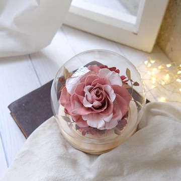 玻璃鐘罩/紅色/粉色/不凋花/永生花/乾燥花/拼接玫瑰/獨一無二