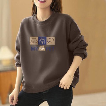 時尚純棉秋季紅色t恤打底衫衛衣